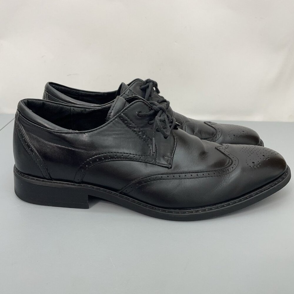 Joseph Abboud Wingtip Dress Oxford Shoes Italian Leather Black Mens 11 D